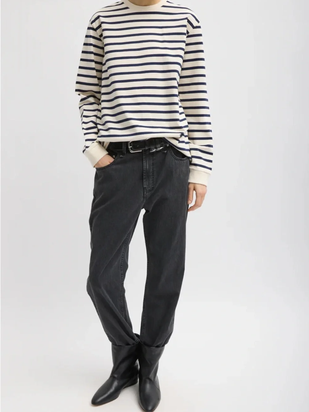 Tibi Tibi Striped Perfect Unisex Long Sleeve T-Shirt - Picture 3 of 11